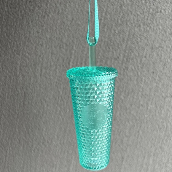 One Starbucks Aqua Bling Studded Keychain Ornament - Picture 2 of 6